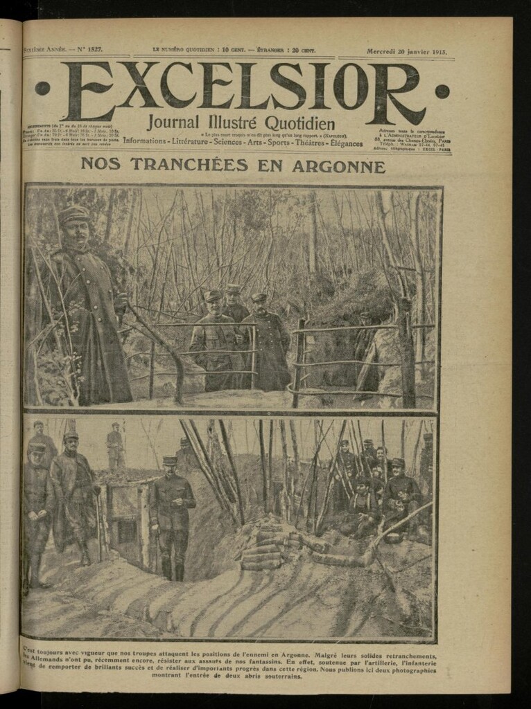 Miniatura de Excelsior: journal illustré quotidien de 20 de enero de 1915, nº 1527
