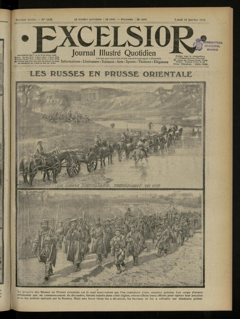 Miniatura de Excelsior: journal illustré quotidien de 18 de enero de 1915, nº 1525