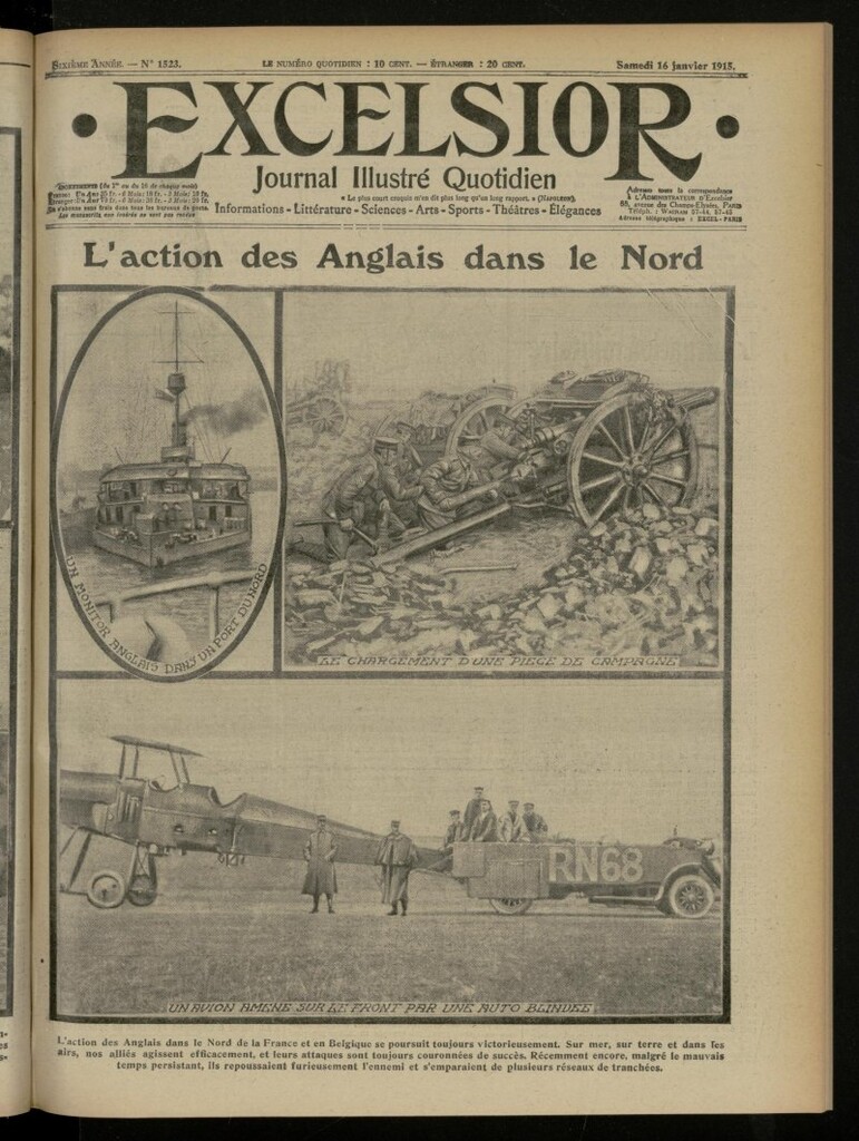 Miniatura de Excelsior: journal illustré quotidien de 16 de enero de 1915, nº 1523