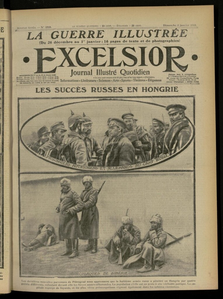 Miniatura de Excelsior: journal illustré quotidien de 3 de enero de 1915, nº 1510