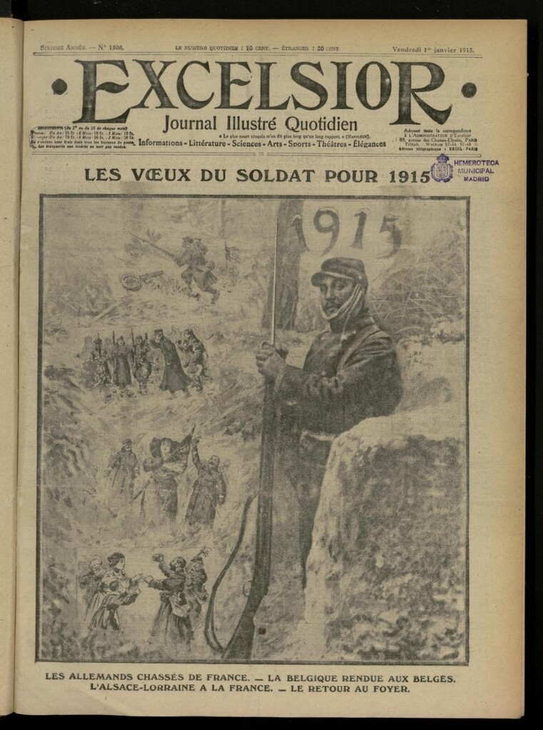 Miniatura de Excelsior: journal illustré quotidien de 1 de enero de 1915, nº 1508