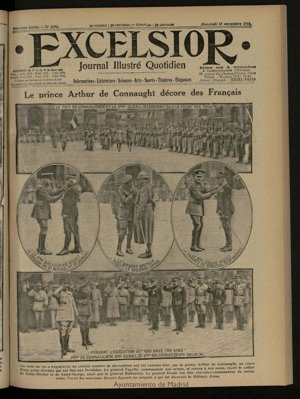 Miniatura de Excelsior: journal illustré quotidien de 15 de noviembre de 1916, nº 2192