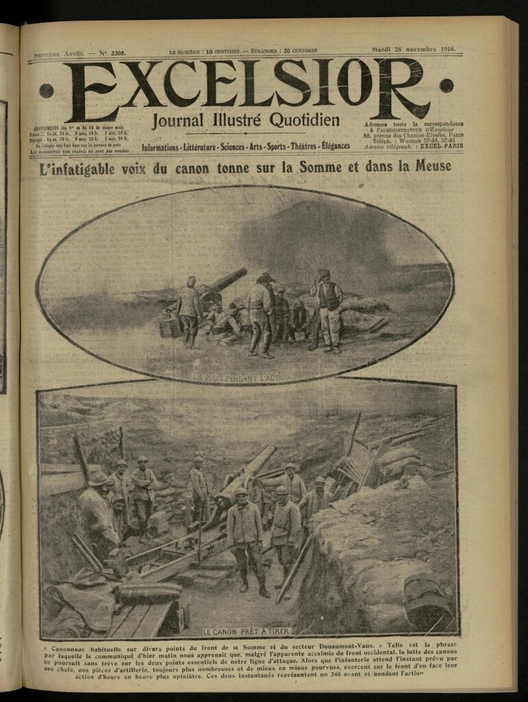 Miniatura de Excelsior: journal illustré quotidien de 28 de noviembre de 1916, nº 2205