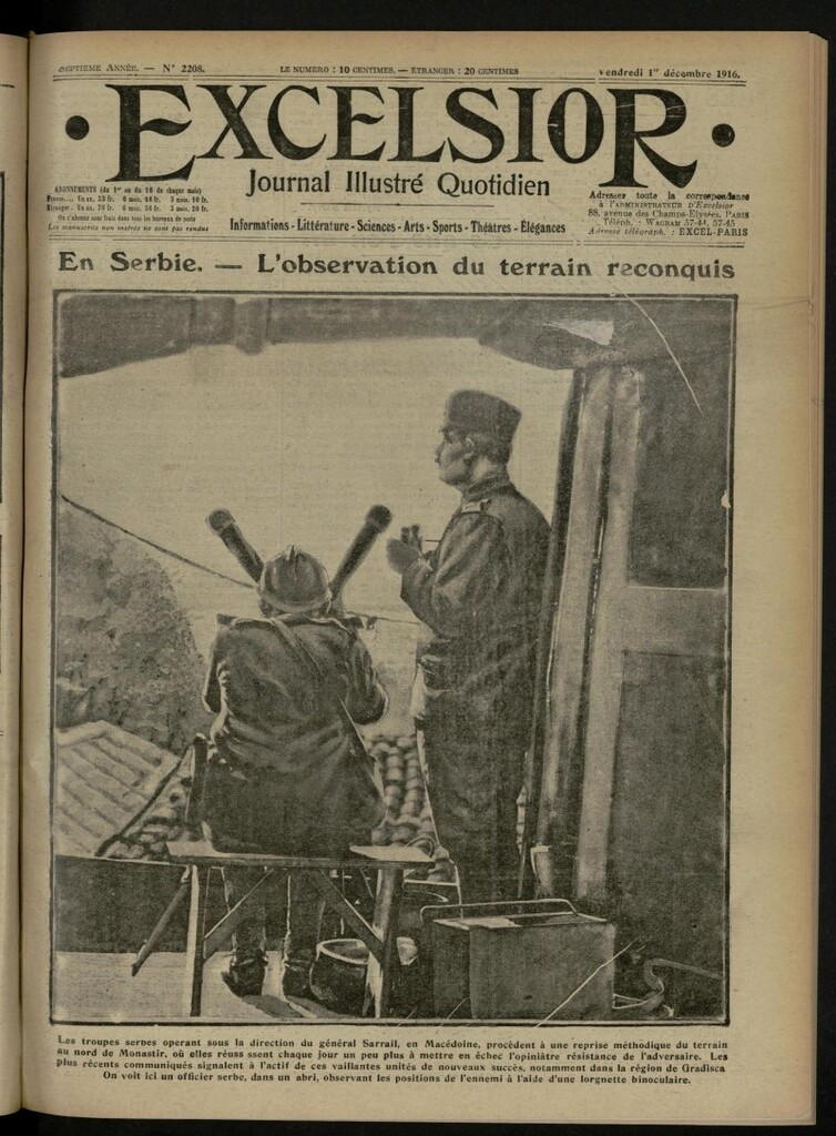 Miniatura de Excelsior: journal illustré quotidien de 1 de diciembre de 1916, nº 2208