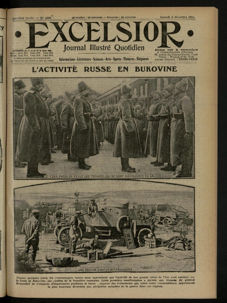 Miniatura de Excelsior: journal illustré quotidien de 2 de diciembre de 1916, nº 2209