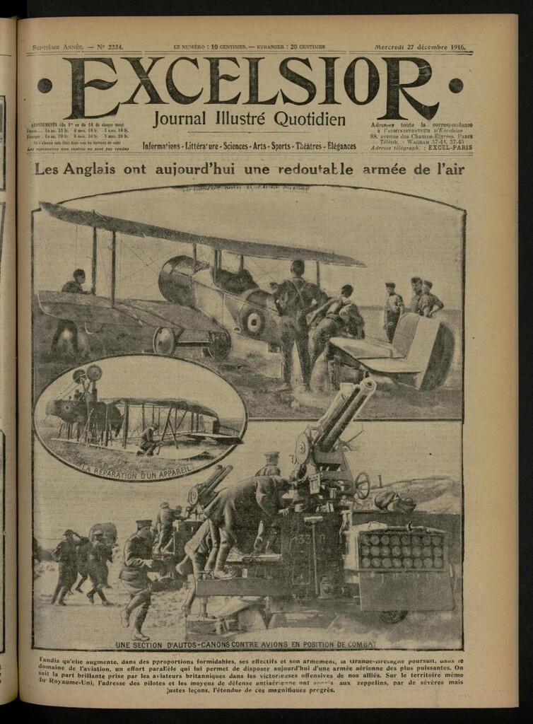 Miniatura de Excelsior: journal illustré quotidien de 27 de diciembre de 1916, nº 2234