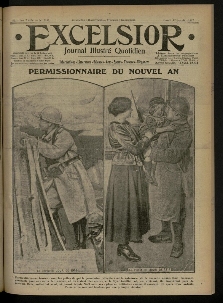Miniatura de Excelsior: journal illustré quotidien de 1 de enero de 1917, nº 2239