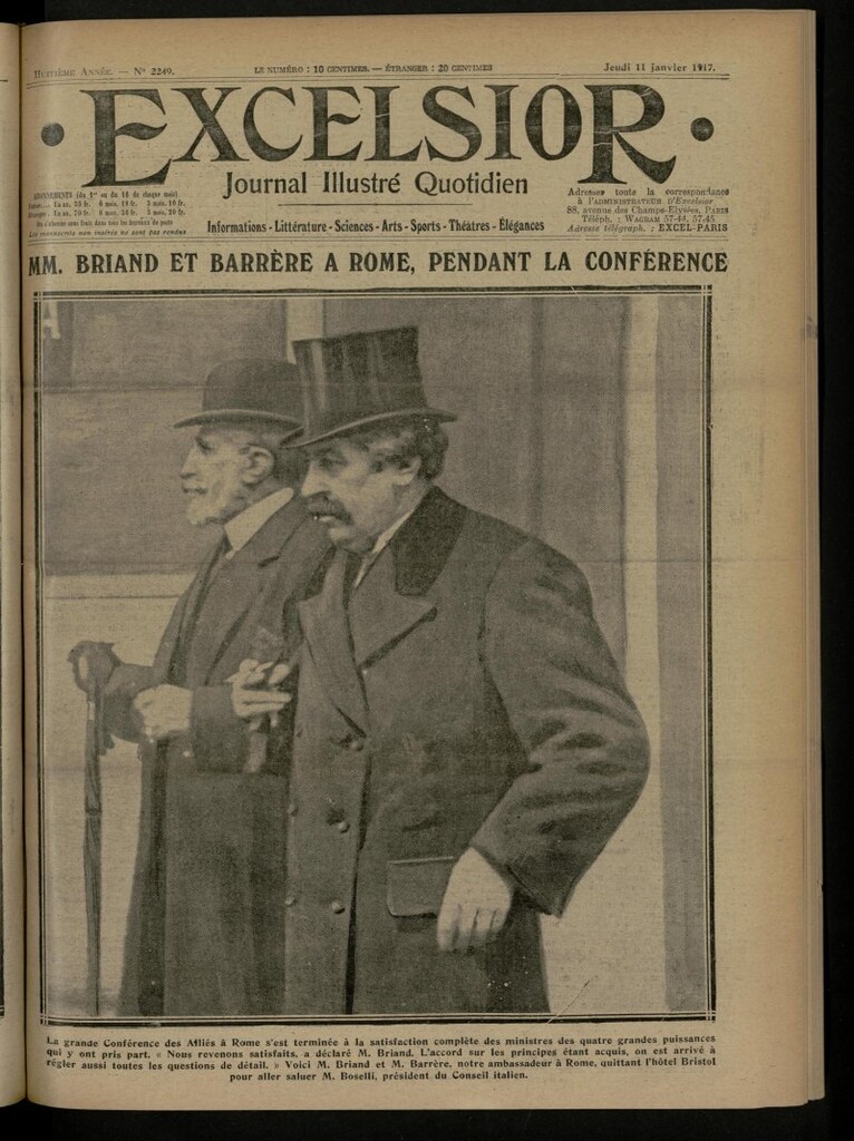 Miniatura de Excelsior: journal illustré quotidien de 11 de enero de 1917, nº 2249