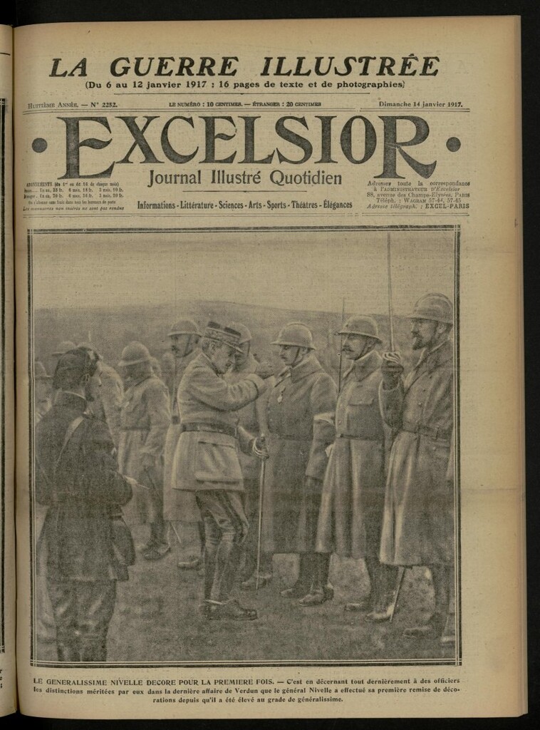 Miniatura de Excelsior: journal illustré quotidien de 14 de enero de 1917, nº 2252