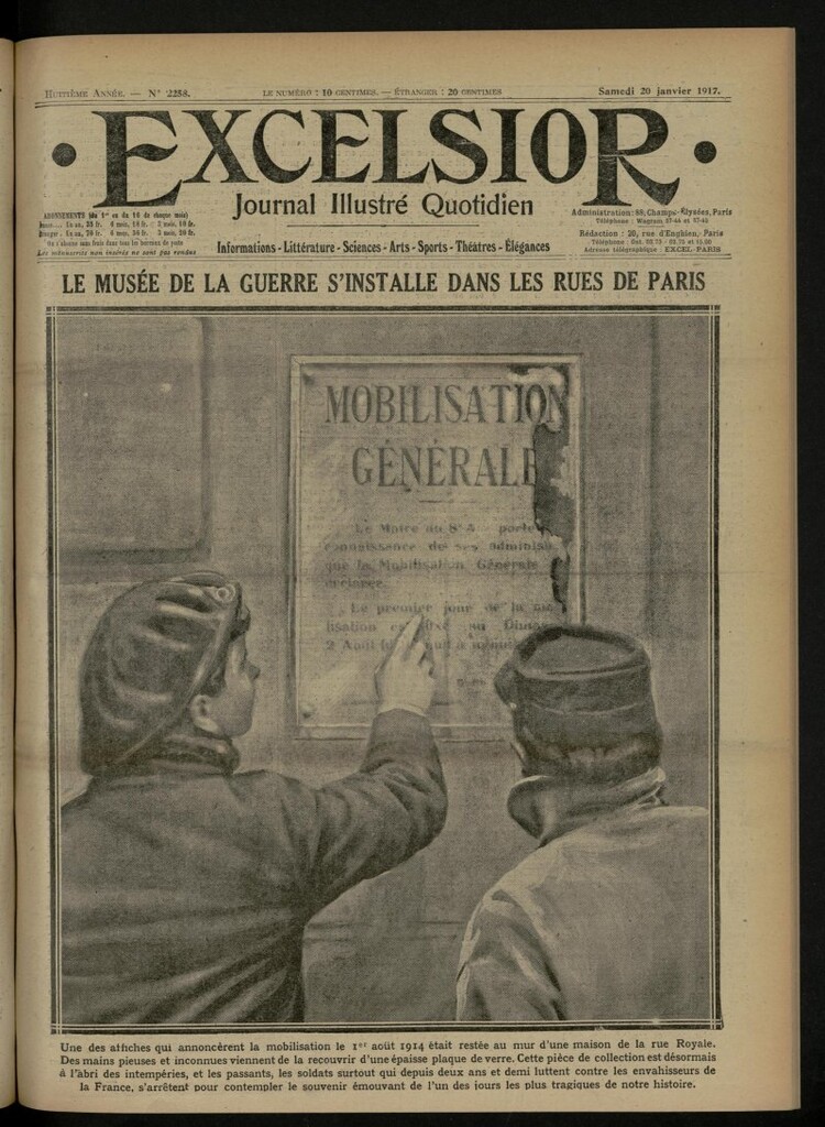 Miniatura de Excelsior: journal illustré quotidien de 20 de enero de 1917, nº 2258