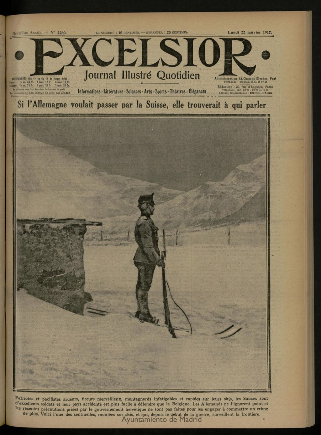 Miniatura de Excelsior: journal illustré quotidien de 22 de enero de 1917, nº 2260