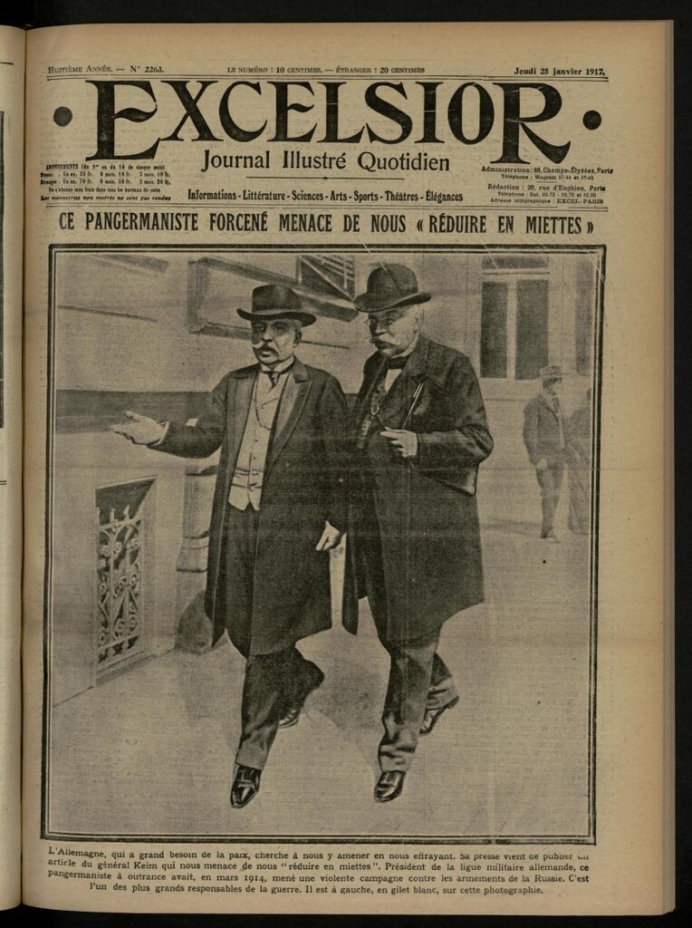 Miniatura de Excelsior: journal illustré quotidien de 25 de enero de 1917, nº 2263