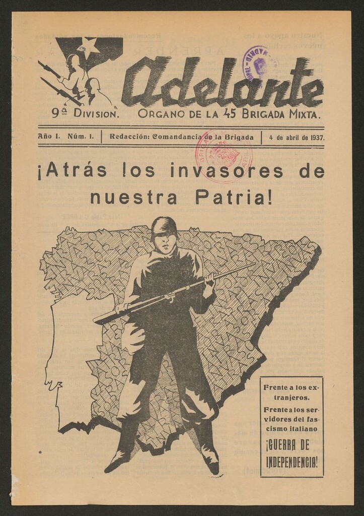 Miniatura de Adelante: órgano de la 45 Brigada Mixta