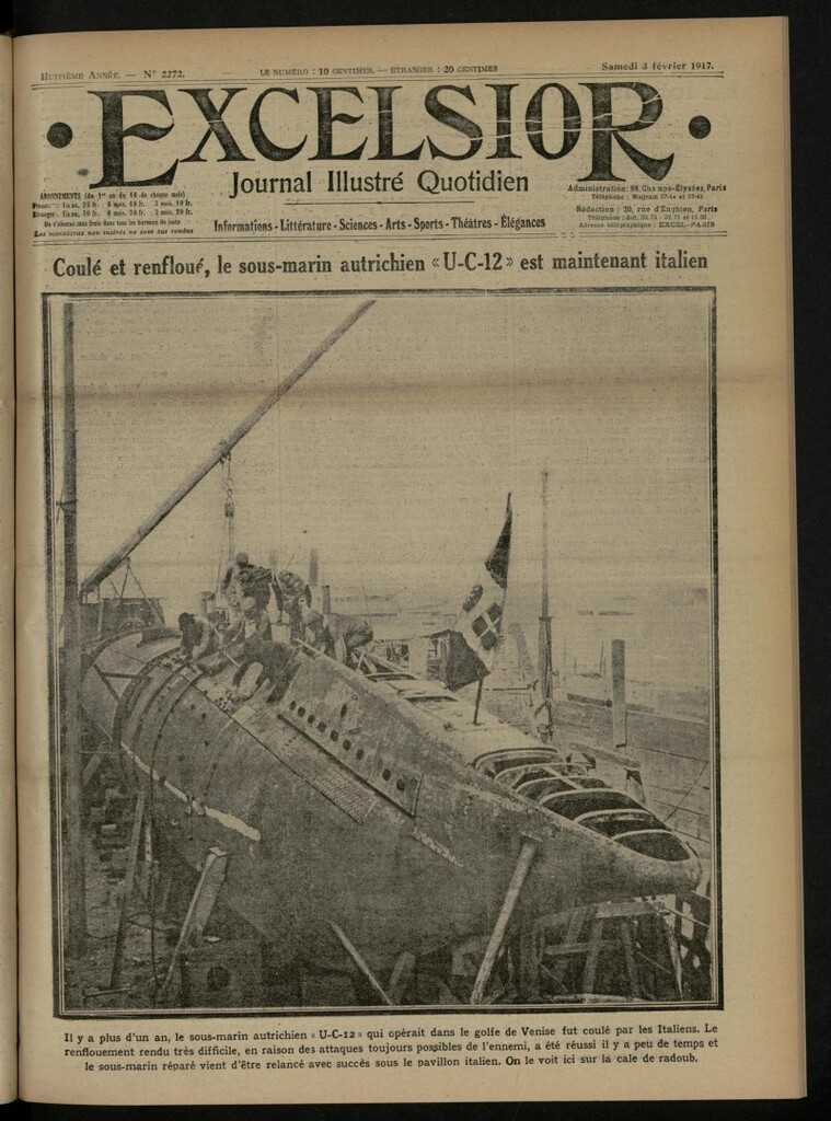 Miniatura de Excelsior: journal illustré quotidien de 3 de febrero de 1917, nº 2272