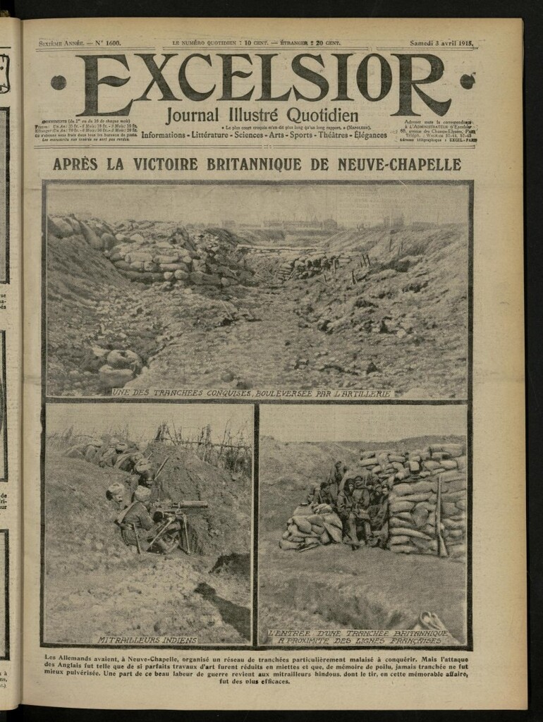 Miniatura de Excelsior: journal illustré quotidien de 3 de abril de 1915, nº 1600