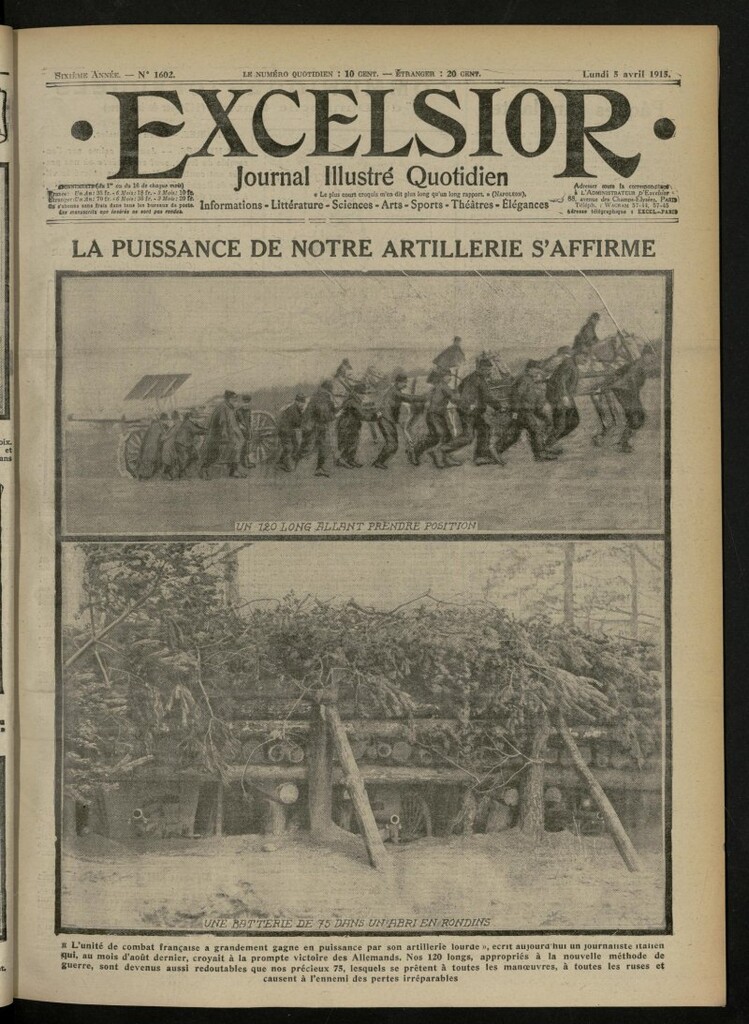 Miniatura de Excelsior: journal illustré quotidien de 5 de abril de 1915, nº 1602