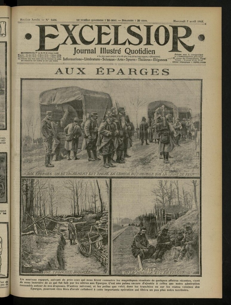 Miniatura de Excelsior: journal illustré quotidien de 7 de abril de 1915, nº 1604