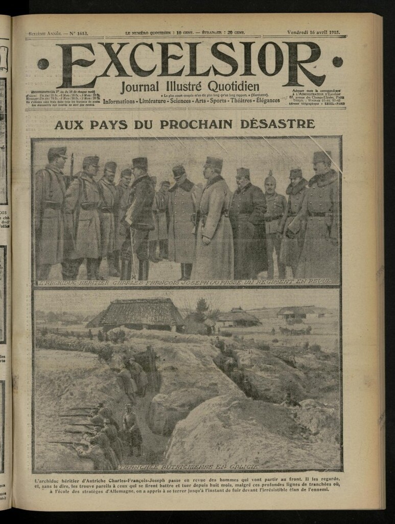 Miniatura de Excelsior: journal illustré quotidien de 16 de abril de 1915, nº 1613