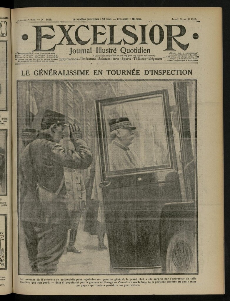Miniatura de Excelsior: journal illustré quotidien de 22 de abril de 1915, nº 1619
