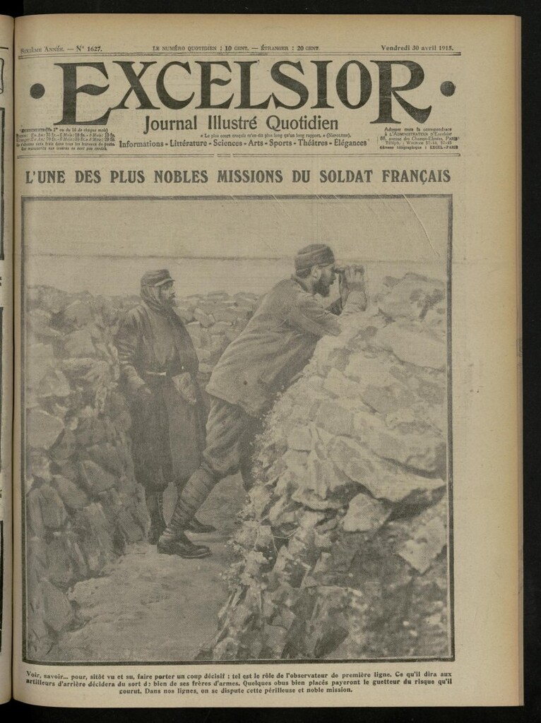 Miniatura de Excelsior: journal illustré quotidien de 30 de abril de 1915, nº 1627