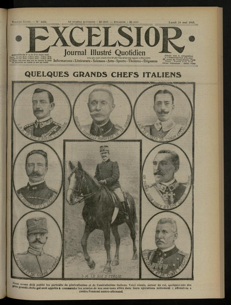 Miniatura de Excelsior: journal illustré quotidien de 24 de mayo de 1915, nº 1651