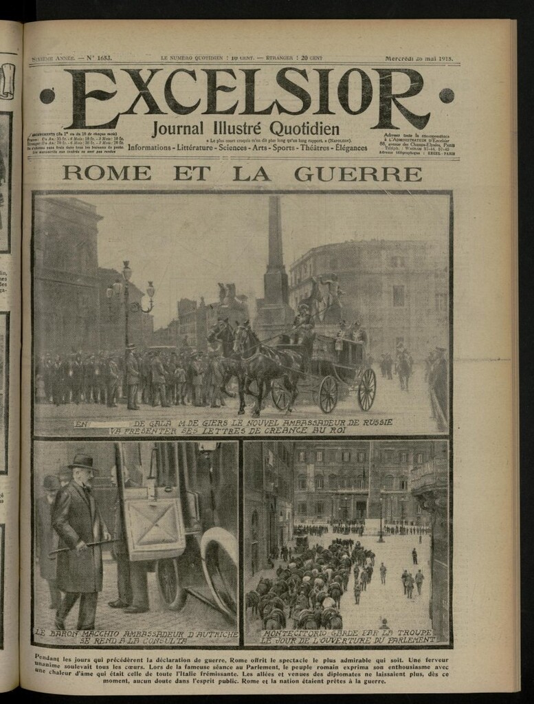 Miniatura de Excelsior: journal illustré quotidien de 26 de mayo de 1915, nº 1653