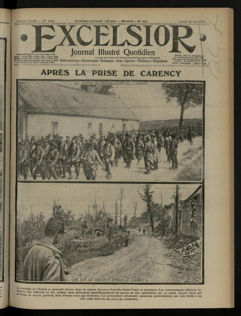 Miniatura de Excelsior: journal illustré quotidien de 31 de mayo de 1915, nº 1658