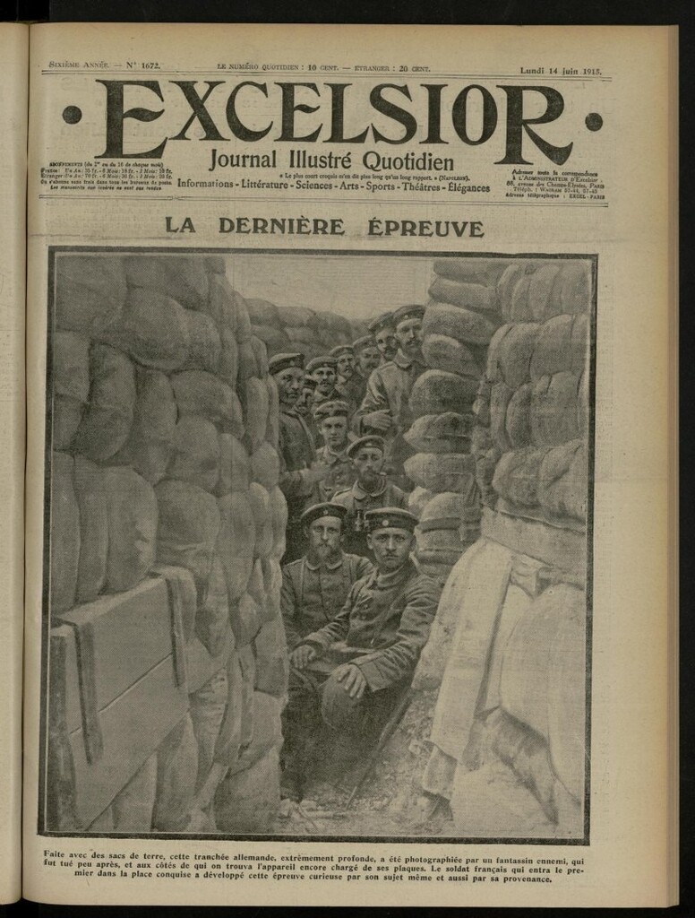 Miniatura de Excelsior: journal illustré quotidien de 14 de junio de 1915, nº 1672