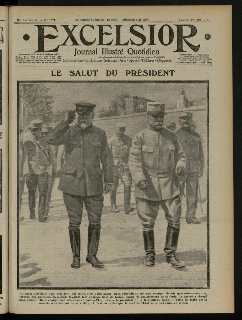 Miniatura de Excelsior: journal illustré quotidien de 19 de junio de 1915, nº 1677