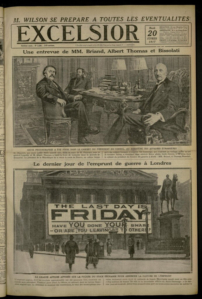 Miniatura de Excelsior: journal illustré quotidien de 20 de febrero de 1917, nº 2289