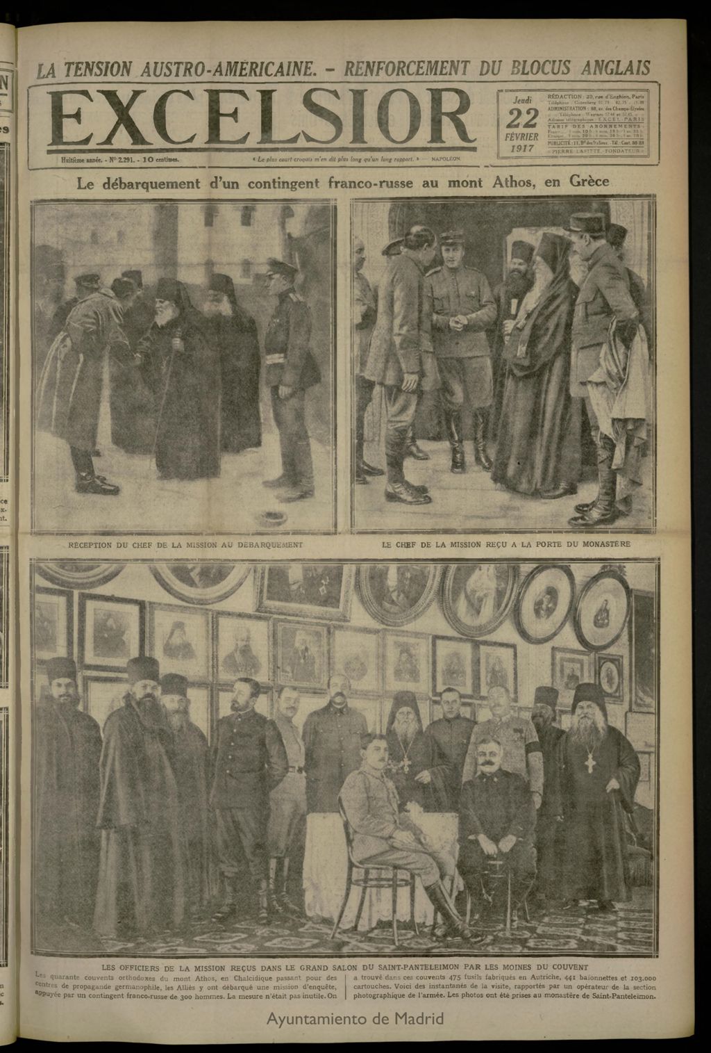 Miniatura de Excelsior: journal illustré quotidien de 22 de febrero de 1917, nº 2291