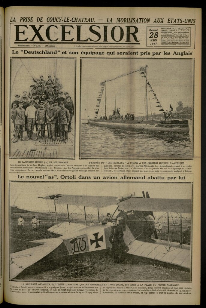 Miniatura de Excelsior: journal illustré quotidien de 28 de marzo de 1917, nº 2325