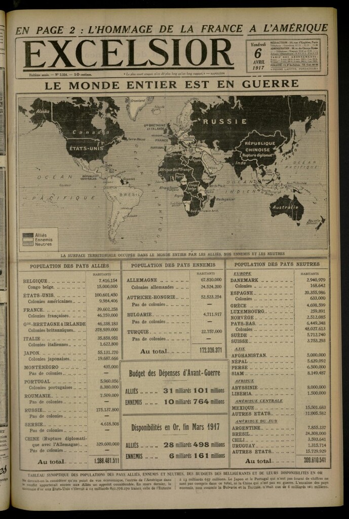 Miniatura de Excelsior: journal illustré quotidien de 6 de abril de 1917, nº 2334