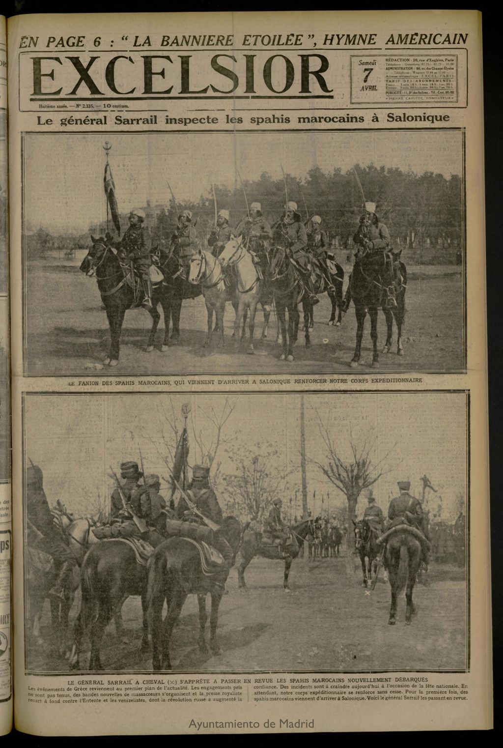 Miniatura de Excelsior: journal illustré quotidien de 7 de abril de 1917, nº 2335