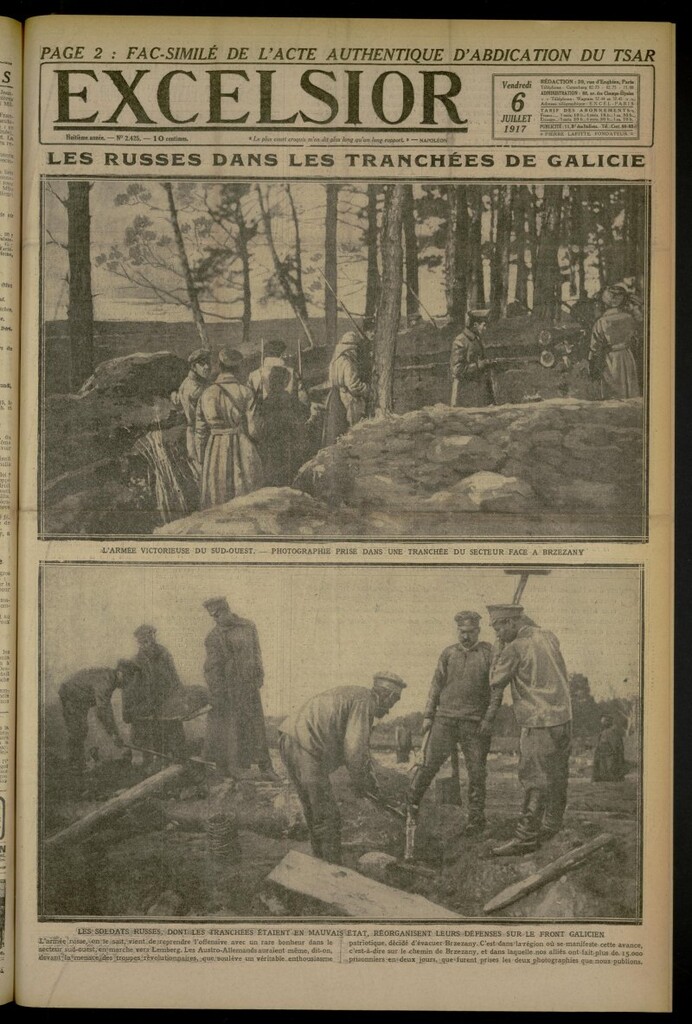 Miniatura de Excelsior: journal illustré quotidien de 6 de julio de 1917, nº 2425