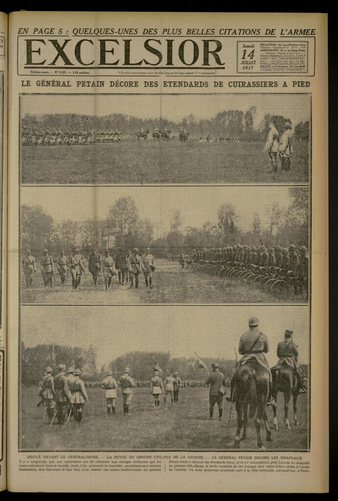 Miniatura de Excelsior: journal illustré quotidien de 14 de julio de 1917, nº 2433