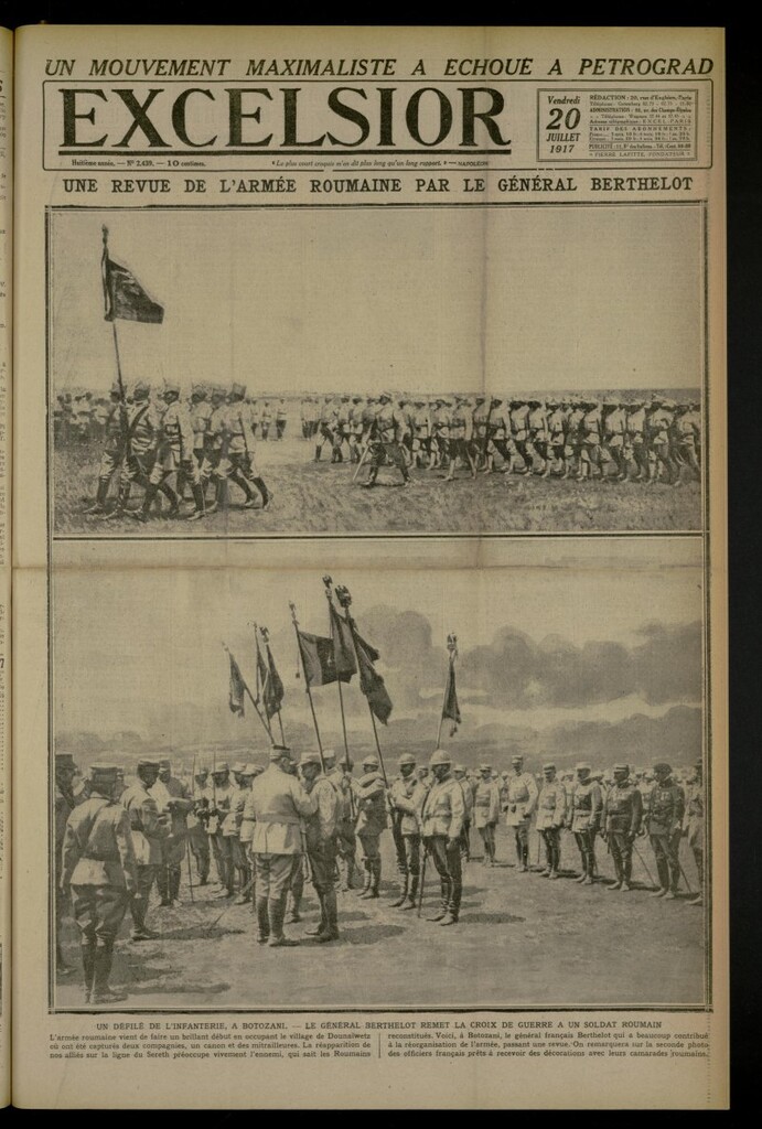Miniatura de Excelsior: journal illustré quotidien de 20 de julio de 1917, nº 2439