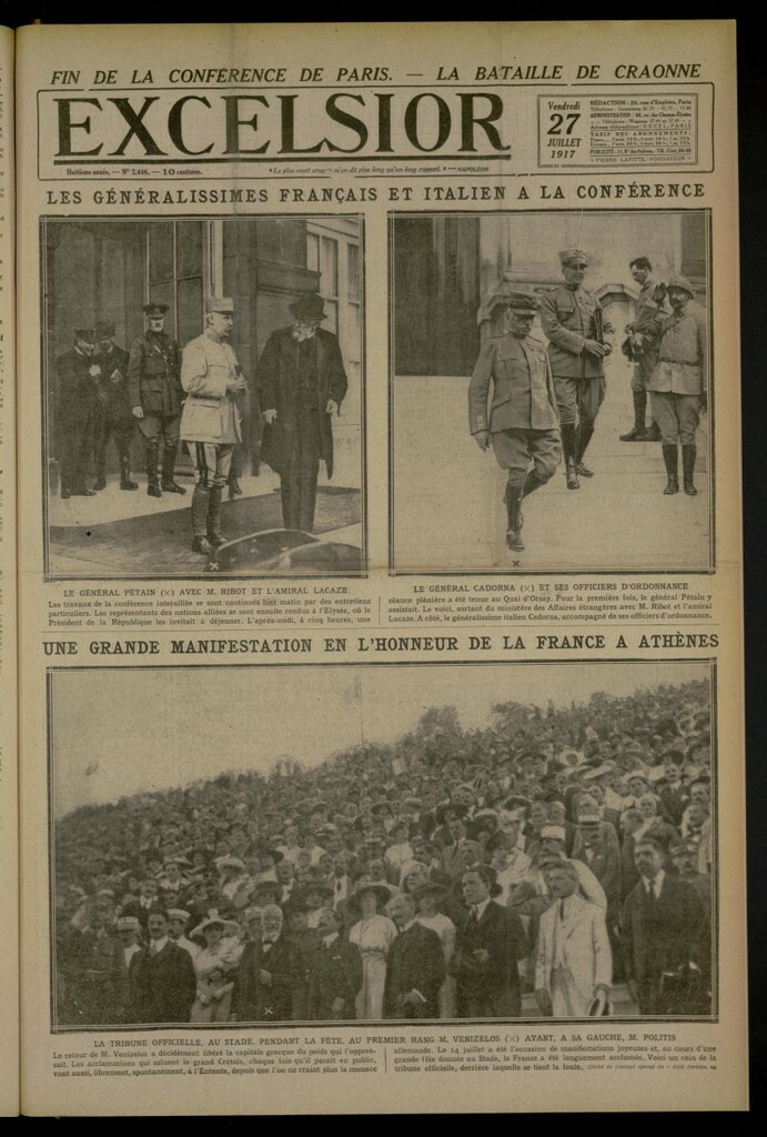 Miniatura de Excelsior: journal illustré quotidien de 27 de julio de 1917, nº 2446