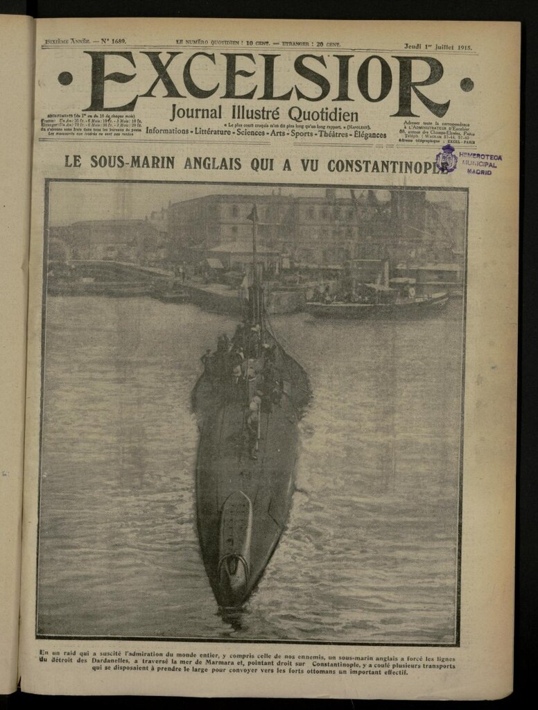 Miniatura de Excelsior: journal illustré quotidien de 1 de julio de 1915, nº 1689