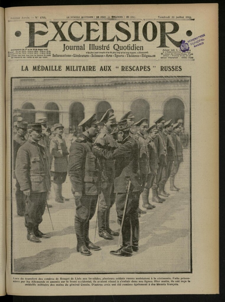 Miniatura de Excelsior: journal illustré quotidien de 23 de julio de 1915, nº 1711