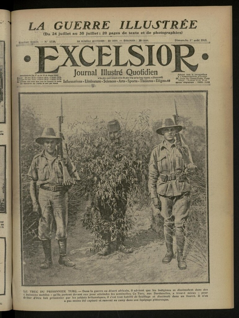Miniatura de Excelsior: journal illustré quotidien de 1 de agosto de 1915, nº 1720