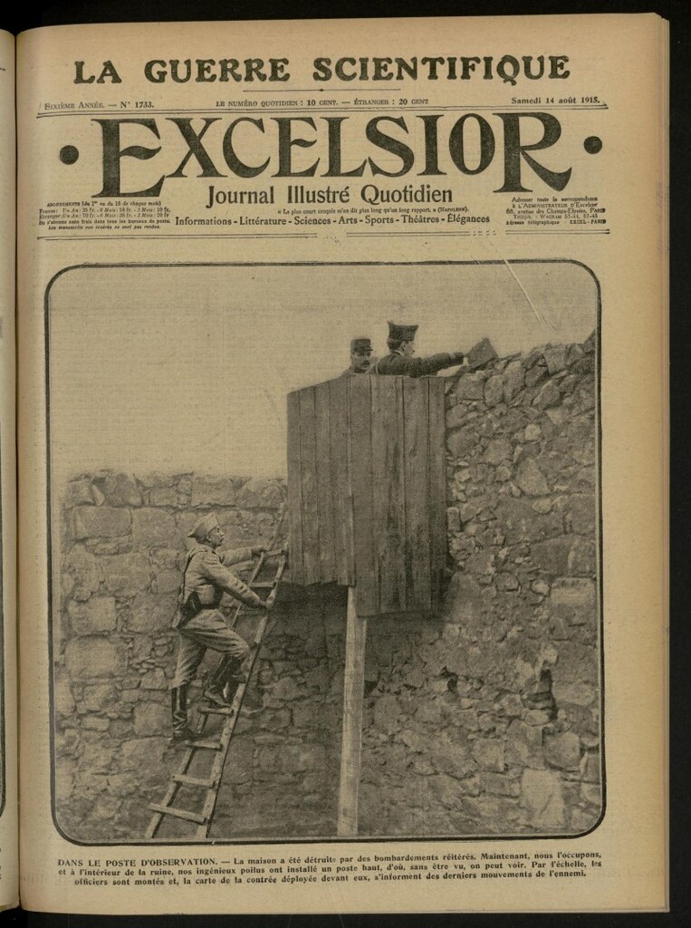Miniatura de Excelsior: journal illustré quotidien de 14 de agosto de 1915, nº 1733