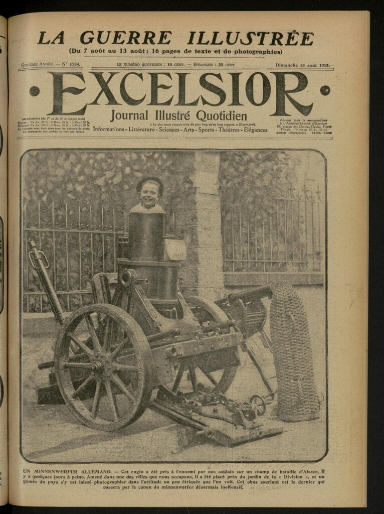 Miniatura de Excelsior: journal illustré quotidien de 15 de agosto de 1915, nº 1734