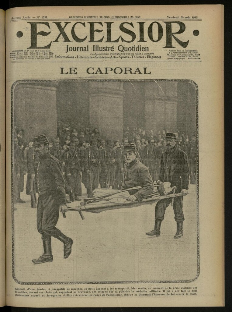 Miniatura de Excelsior: journal illustré quotidien de 20 de agosto de 1915, nº 1739