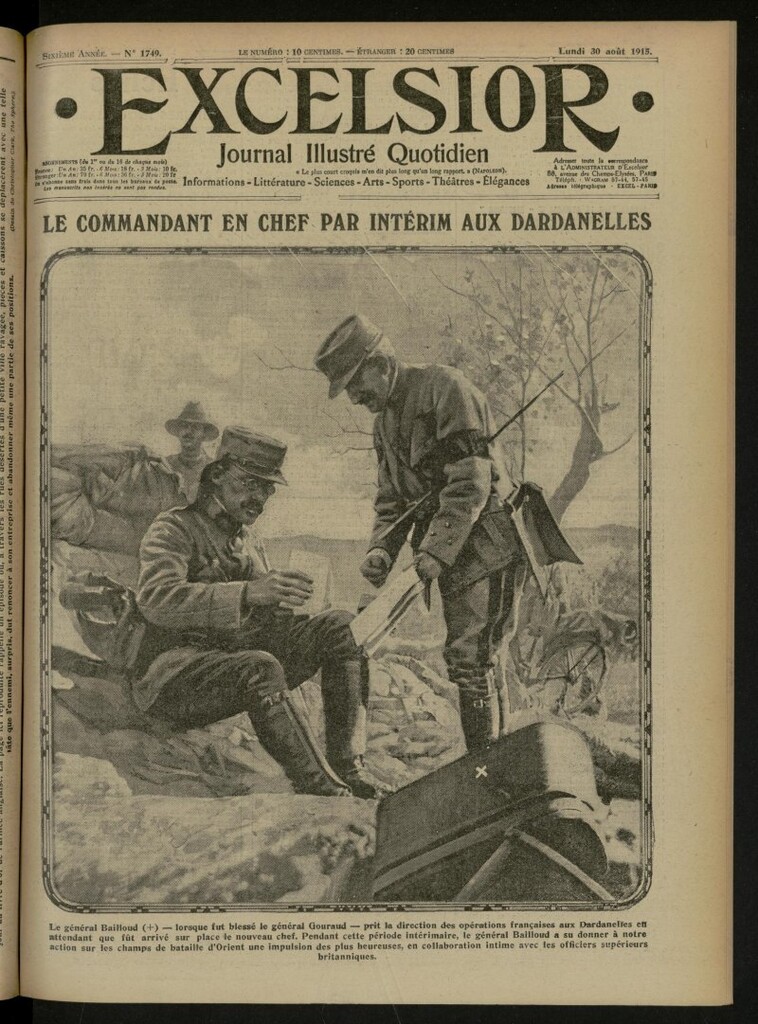 Miniatura de Excelsior: journal illustré quotidien de 30 de agosto de 1915, nº 1749