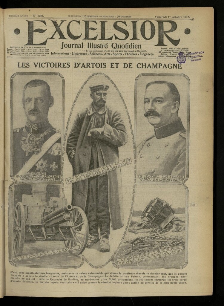 Miniatura de Excelsior: journal illustré quotidien de 1 de octubre de 1915, nº 1781