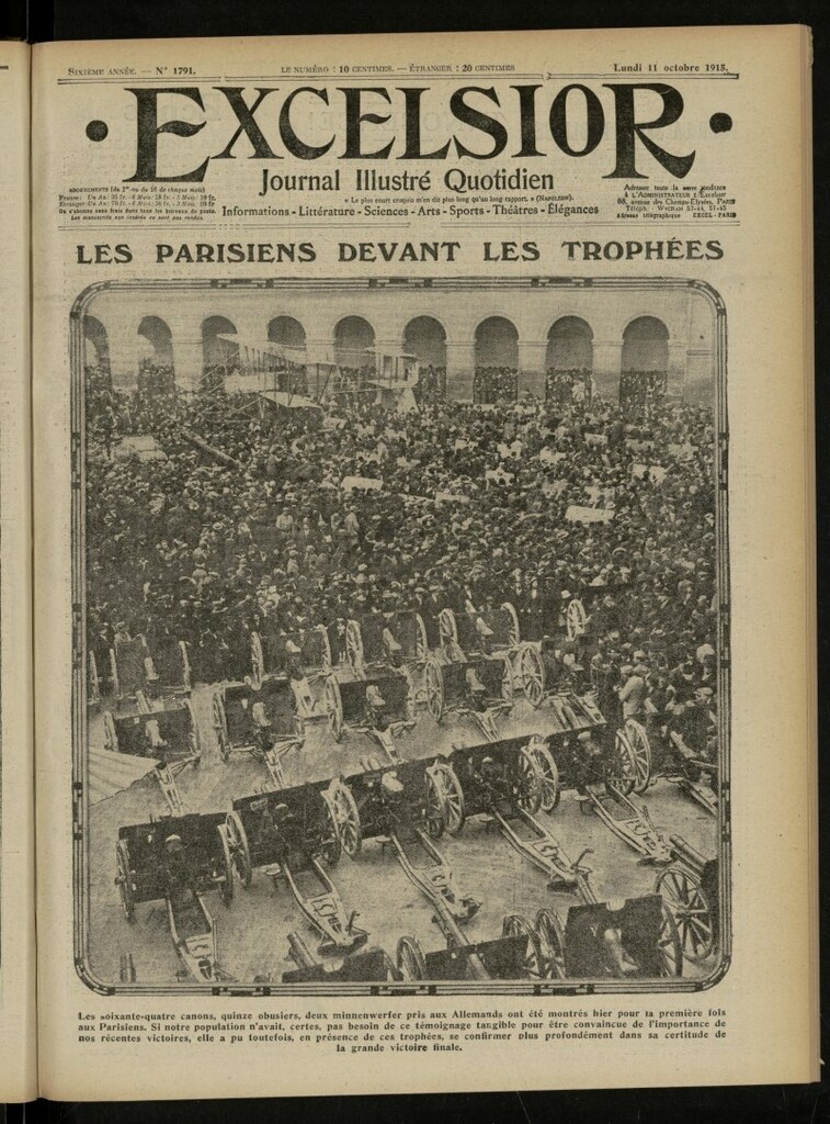 Miniatura de Excelsior: journal illustré quotidien de 11 de octubre de 1915, nº 1791