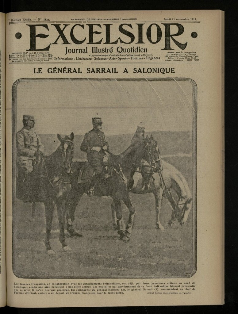 Miniatura de Excelsior: journal illustré quotidien de 11 de noviembre de 1915, nº 1822