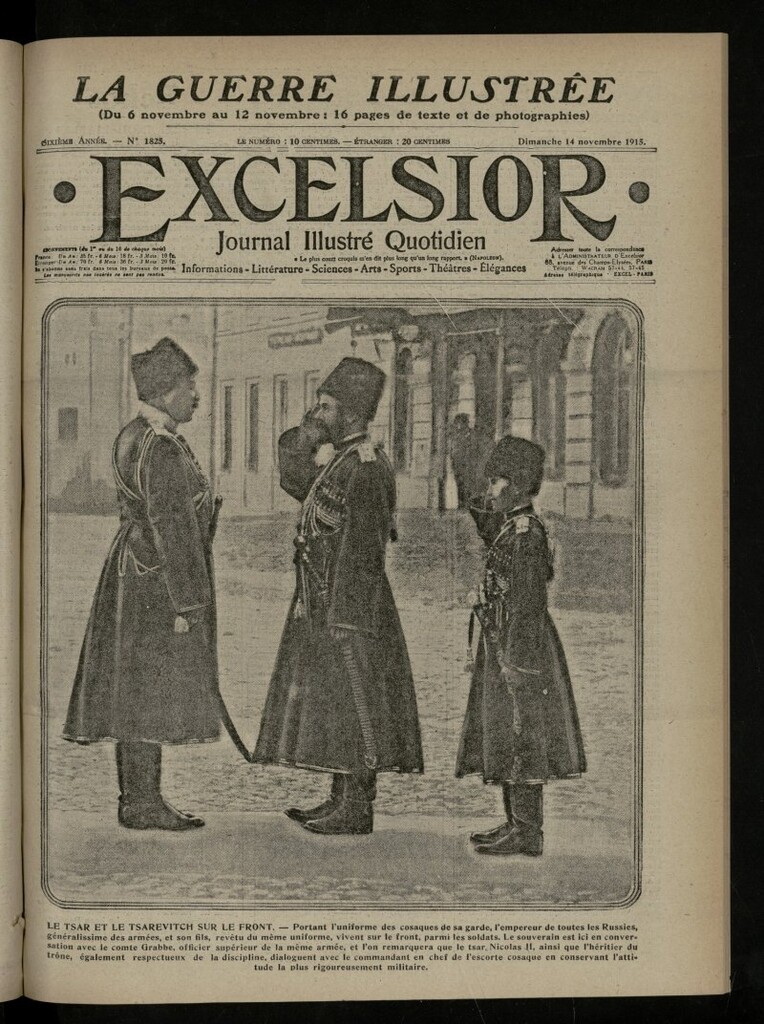 Miniatura de Excelsior: journal illustré quotidien de 14 de noviembre de 1915, nº 1825