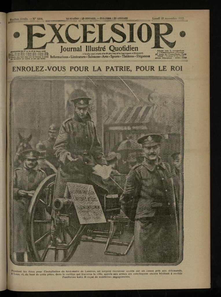 Miniatura de Excelsior: journal illustré quotidien de 15 de noviembre de 1915, nº 1826